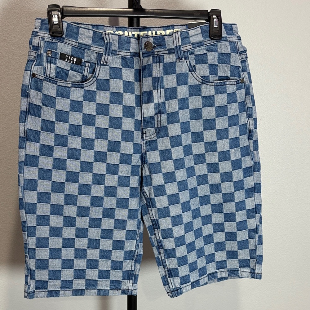 Contender Men's Checkered Denim Shorts